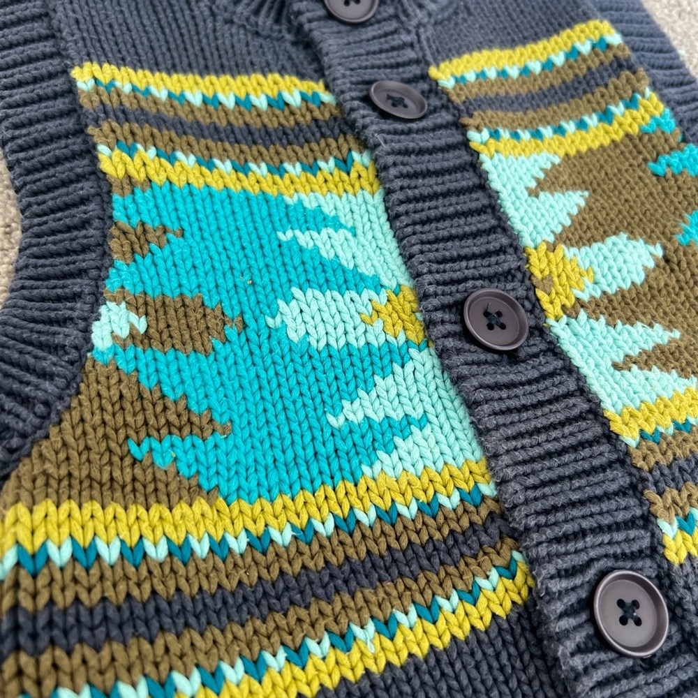 Tea Boy’s Colorful Knit Button-Up Vest